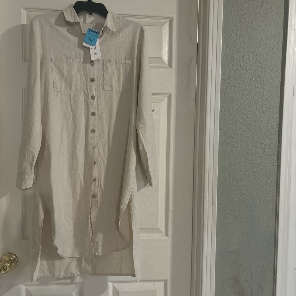 Beige Button-Up Shirt